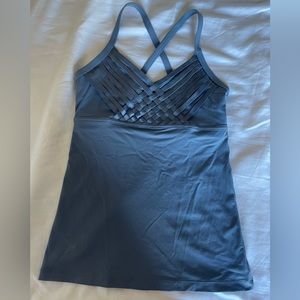 Lorna Jane Woven Front Active Tank Top Blue XS